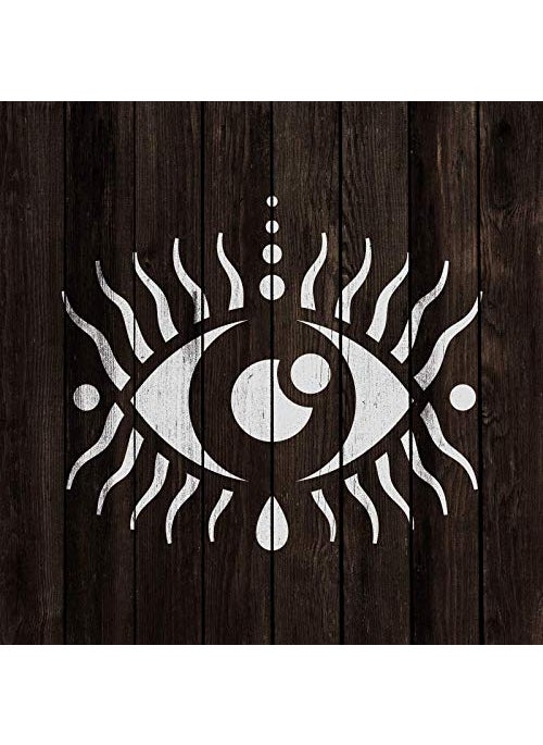 ivana's - Ivana's Puipuiga Evil Eye Stencil - Reusable Stencils for Painting - Create DIY Puipuiga Evil Eye Home Decor Size - (12 x 12 inch) - Image 1