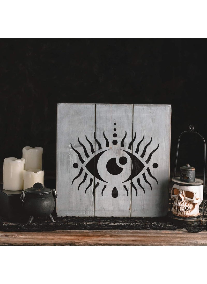 ivana's - Ivana's Puipuiga Evil Eye Stencil - Reusable Stencils for Painting - Create DIY Puipuiga Evil Eye Home Decor Size - (12 x 12 inch) - Image 1