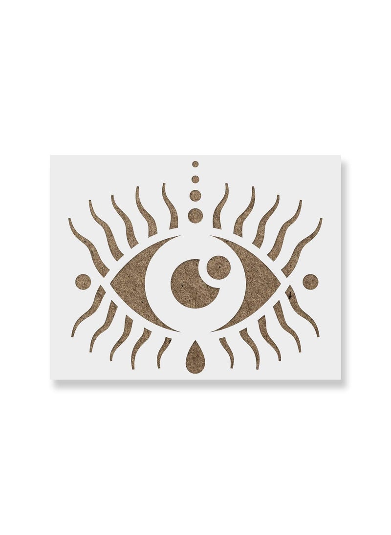 ivana's - Ivana's Puipuiga Evil Eye Stencil - Reusable Stencils for Painting - Create DIY Puipuiga Evil Eye Home Decor Size - (12 x 12 inch) - Image 1