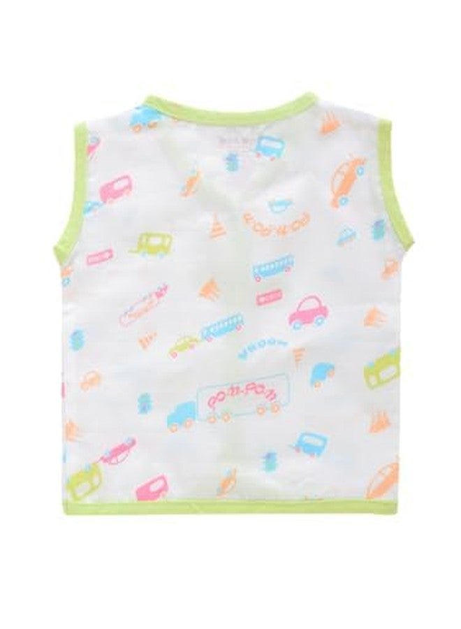 Bumsies Newborn Baby Clothing Gift Set – Soft 100% Muslin Cotton Essentials for Boys & Girls | Gift Box Pack of 5 - Sleeveless Shirt, Shorts, 1Bib, 1Pair Mittens & 1Cap | Light Green (New Born) - Image 5