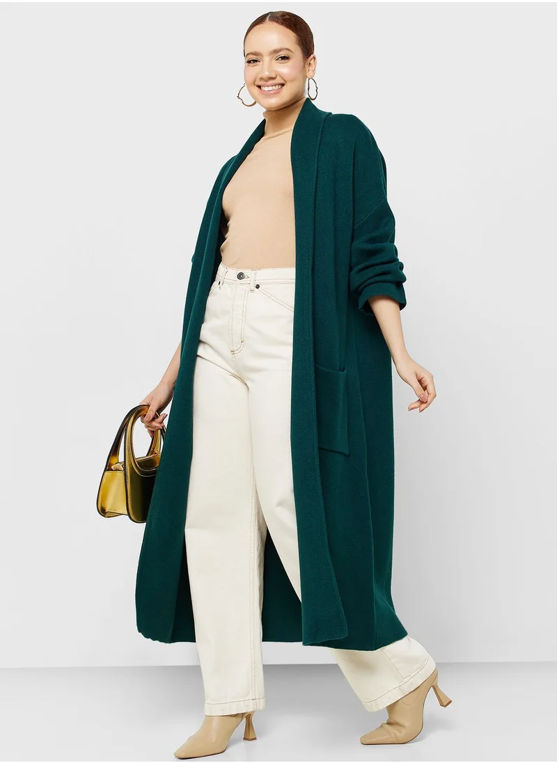 MANGO Oversized knitted coat with pockets
