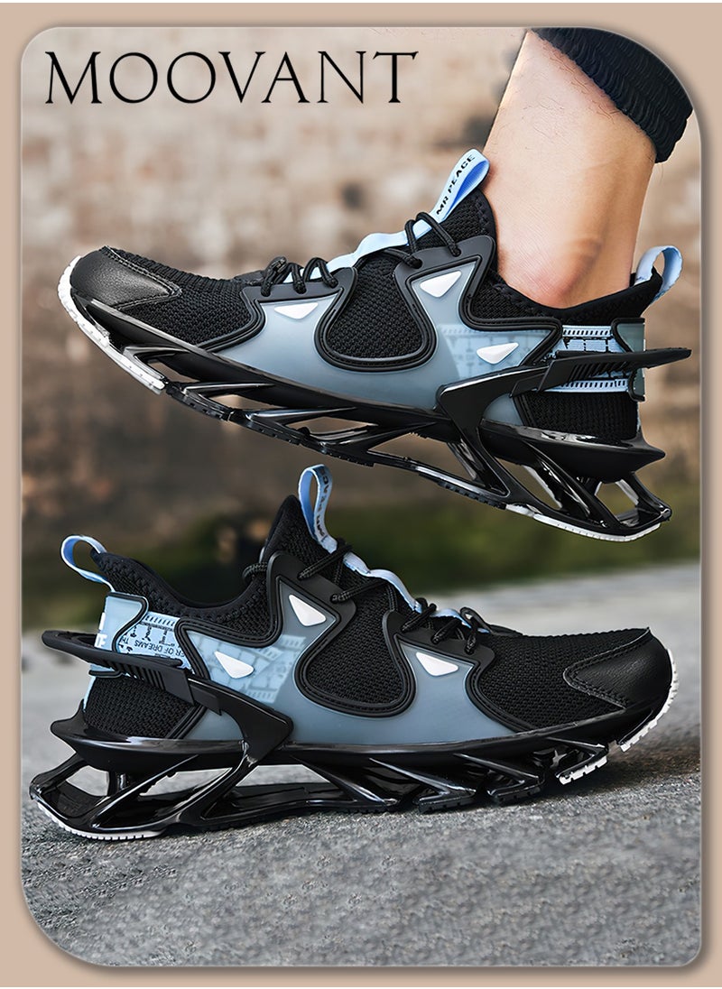Men's Running Shoes, Blade Non Slip Fashion Sneakers, Breathable Mesh Soft Sole Casual Athletic Walking Shoes