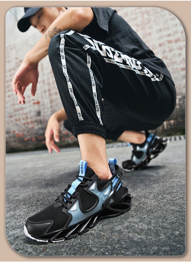 Men's Running Shoes, Blade Non Slip Fashion Sneakers, Breathable Mesh Soft Sole Casual Athletic Walking Shoes