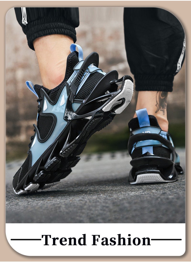 Men's Running Shoes, Blade Non Slip Fashion Sneakers, Breathable Mesh Soft Sole Casual Athletic Walking Shoes
