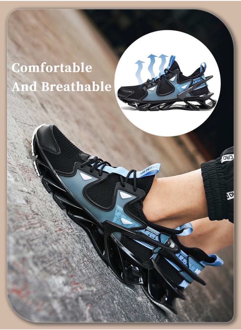 Men's Running Shoes, Blade Non Slip Fashion Sneakers, Breathable Mesh Soft Sole Casual Athletic Walking Shoes