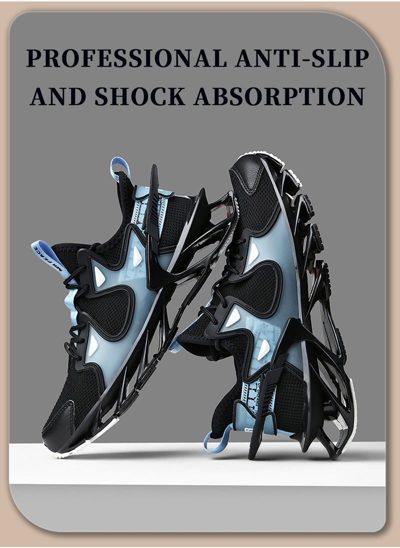 Men's Running Shoes, Blade Non Slip Fashion Sneakers, Breathable Mesh Soft Sole Casual Athletic Walking Shoes