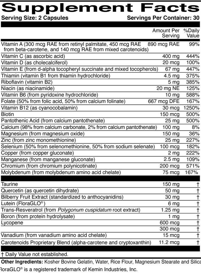 ScienceBased Health OcularEssentials Whole Body Formula - Specialized Eye & Body Multinutrient - 30 Key Ingredients - Rich in Antioxidants and Cell-Protecting Nutrients - 60 Capsules  - Image 3