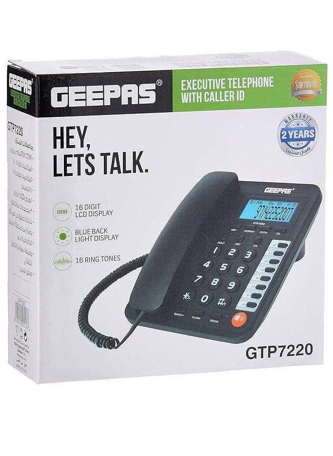 GEEPAS - Exceptional sound quality phone with advanced functions for convenient and secure calling with caller ID Compact quality and classic design Hands free calling function and automatic redial - Image 1