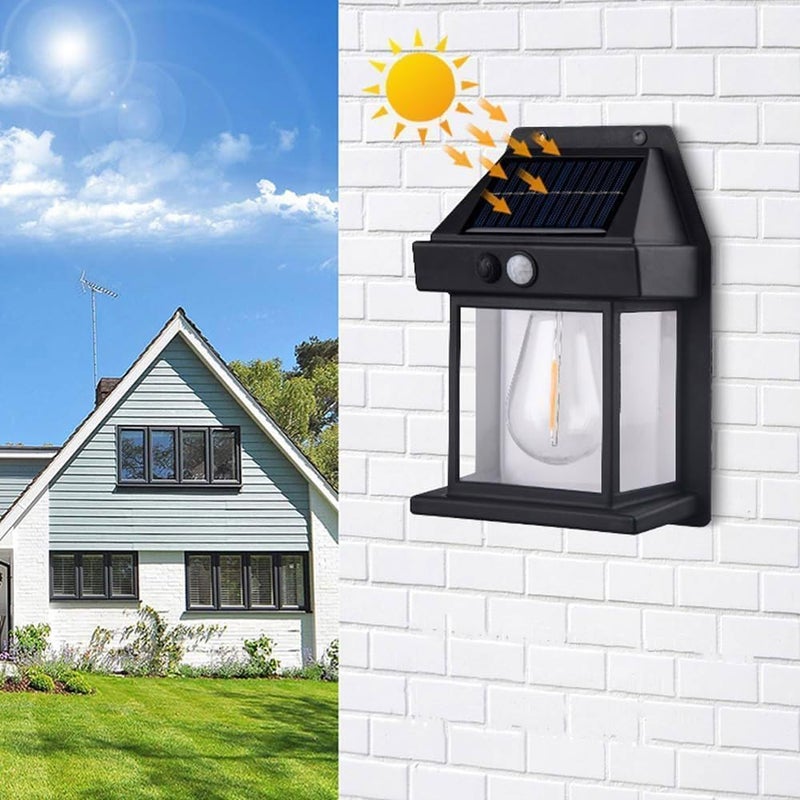 Aravli Solar Tungsten Wall Light Wireless Dusk to Dawn Motion Sensor LED Wall Sconce IP65 Waterproofs Solar Security Light Exterior Wall Mount Lighting for Patio Yard Battery Lights for Home - Image 2