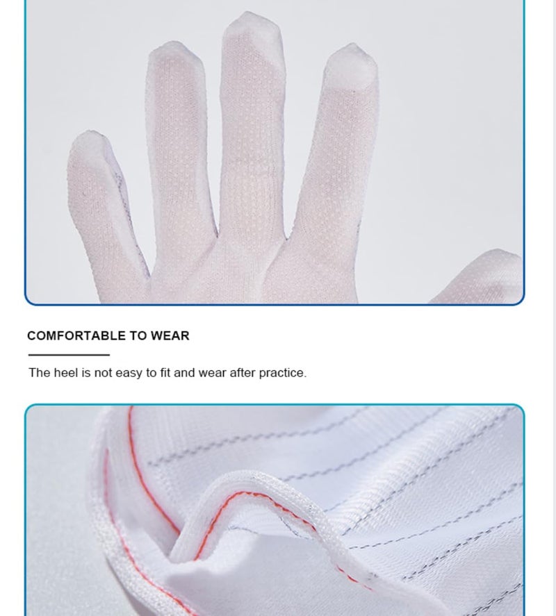 REES52 REES52 Cleanroom White ESD AntiStatic Topfit Gloves Dotted Microfiber and Nitrile for Industrial Work Pack of 5 - Image 5