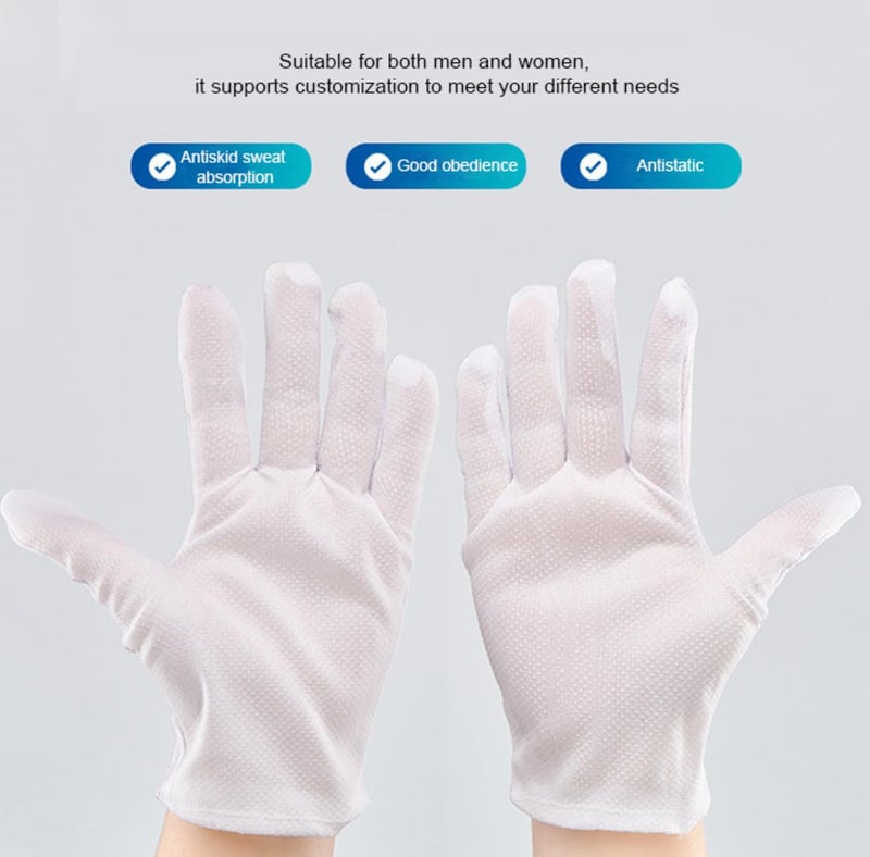 REES52 REES52 Cleanroom White ESD AntiStatic Topfit Gloves Dotted Microfiber and Nitrile for Industrial Work Pack of 5 - Image 2