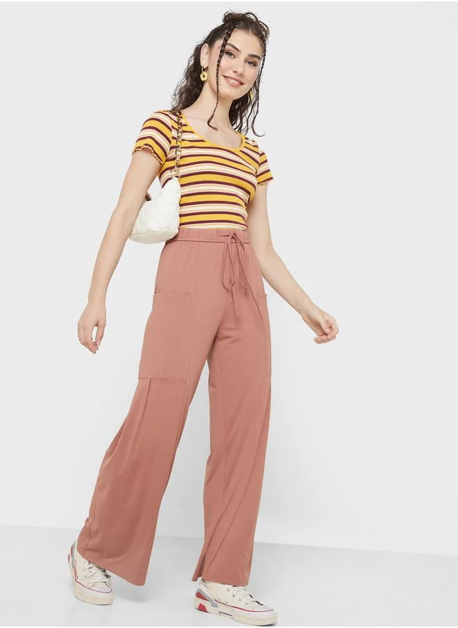 Ginger Elasticised Waist Straight Fit Pants