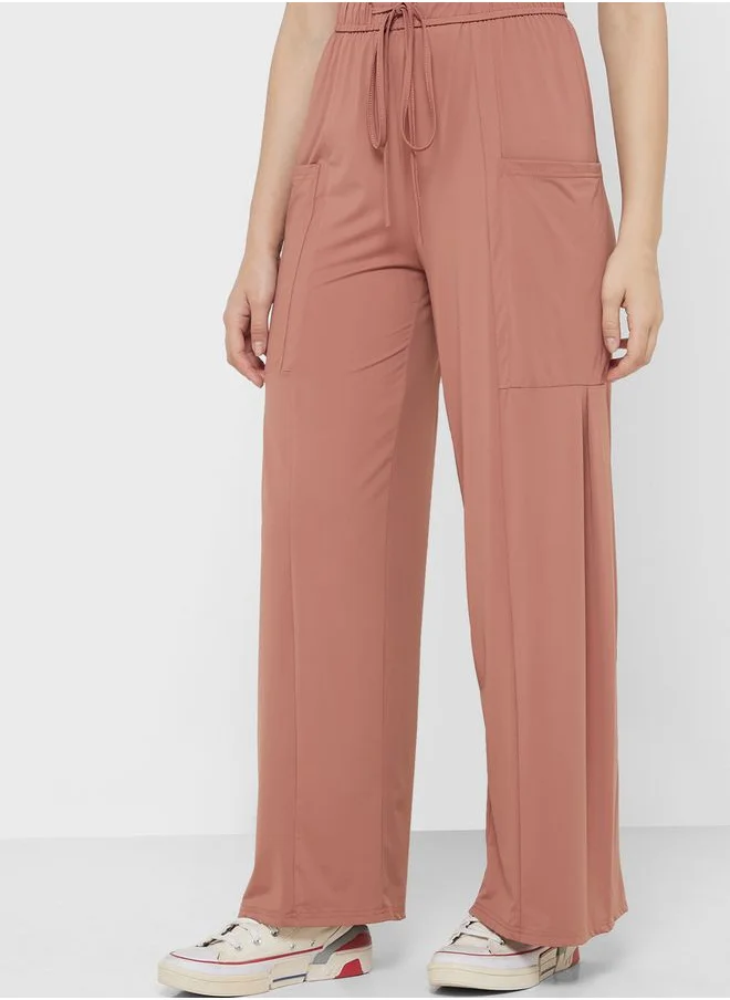 جينجر Elasticised Waist Straight Fit Pants