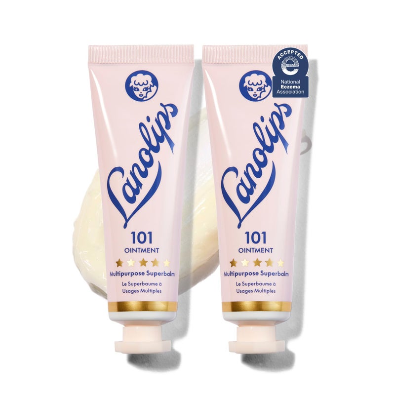 Lanolips 101 Ointment Multi-Balm Duo, Original Superbalm - Contains Pure Lanolin Oil for Smooth, Hydrated, & Healthy Lips - Natural Lip Balm for Dry Lips, Cuticles, & More (2-Pack, 0.52 oz each) - Image 1