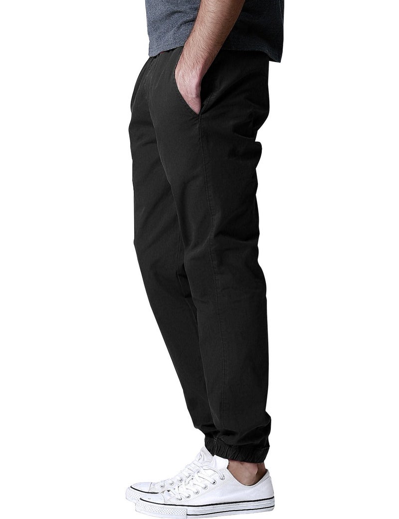 Match Men's Loose Fit Chino Washed Jogger Pant (29, 6535 Black) - Image 2