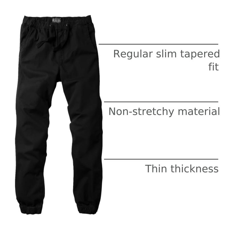 Match Men's Loose Fit Chino Washed Jogger Pant (29, 6535 Black) - Image 4