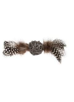 GIGWI Eco Line Catch & Scratch Cat Toy With Rattle (Wood/Feather/Rattan)  - Image 5