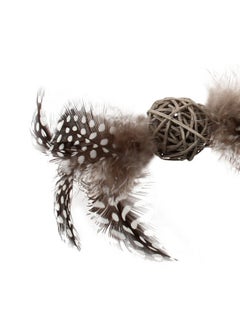 GIGWI Eco Line Catch & Scratch Cat Toy With Rattle (Wood/Feather/Rattan)  - Image 4