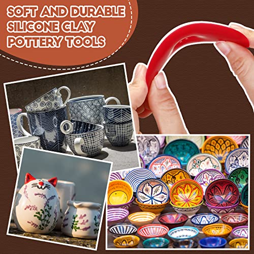 Sherr 12 Pcs Soft Rubber Rib for Pottery Clay Silicone Ceramics Tools Multi Styles Pottery Rubber Clay Ceramic Ribs for DIY Smooths Shapes Sculpting Ceramics Tool(Classic Style,Classic Color) - Image 4