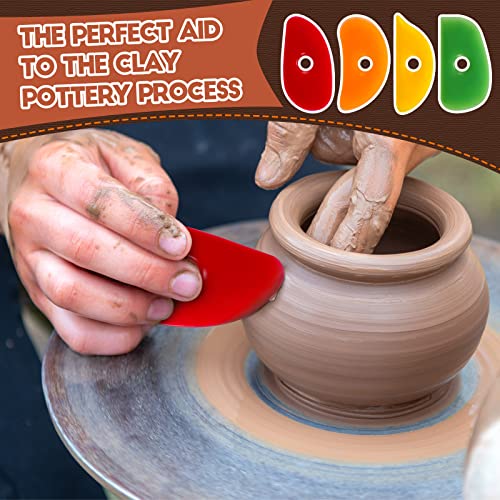 Sherr 12 Pcs Soft Rubber Rib for Pottery Clay Silicone Ceramics Tools Multi Styles Pottery Rubber Clay Ceramic Ribs for DIY Smooths Shapes Sculpting Ceramics Tool(Classic Style,Classic Color) - Image 3