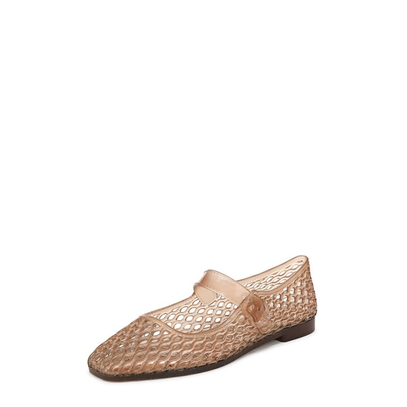Sam Edelman Women's Michaela JellyMary Jane Flat, Transparent Brown, 8 Medium
