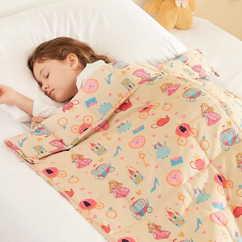 HOSUKKO Weighted Blanket - 3 lbs Beige Princess Heavy Blanket - Breathable Blanket(36 * 48 inches, 3 lbs) - Image 1