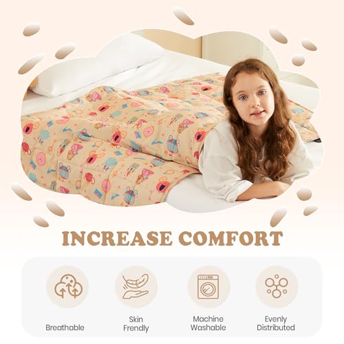 HOSUKKO Weighted Blanket - 3 lbs Beige Princess Heavy Blanket - Breathable Blanket(36 * 48 inches, 3 lbs) - Image 4