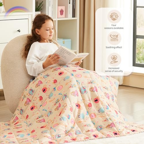 HOSUKKO Weighted Blanket - 3 lbs Beige Princess Heavy Blanket - Breathable Blanket(36 * 48 inches, 3 lbs) - Image 3