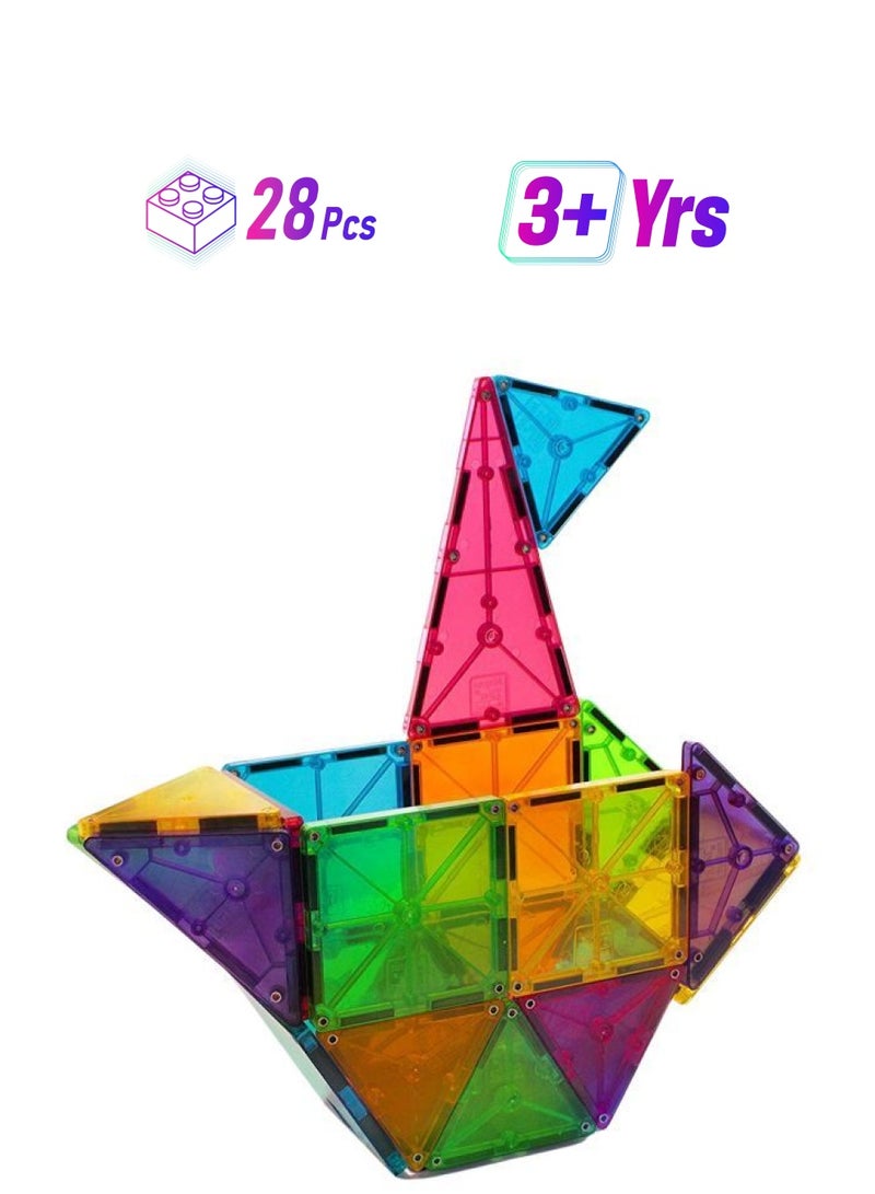 NIBEMINENT 19 28-Piece 3D Magnetic Tile Building Set 3+ Years  - Image 1