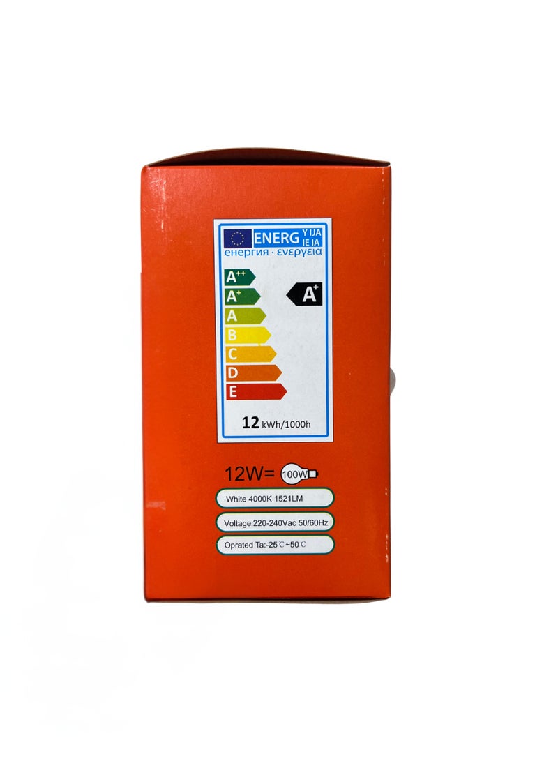 كلاي لمبات ليد - عبوة ضخمة ٨٠ وحدة - شديدة التحمل - قاعدة E27 - ١٥٢١ لومن - أبيض طبيعي ٤٠٠٠ كلفن - Image 2