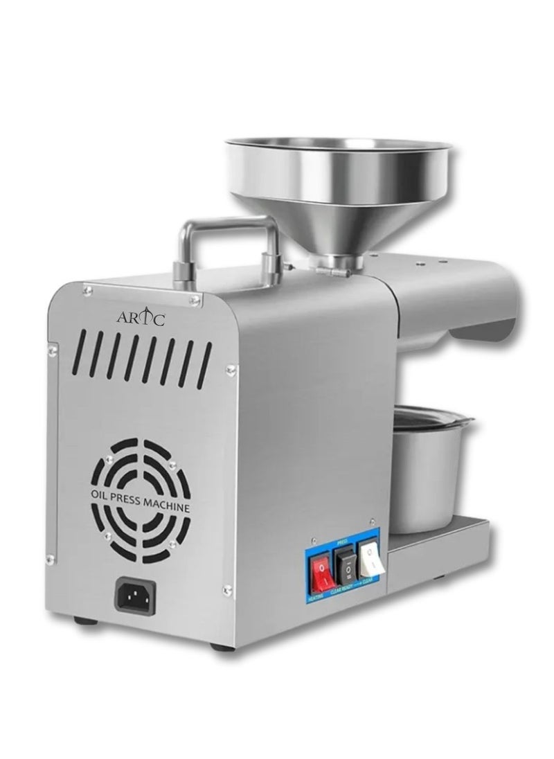 ARTC ARTC Stainless Steel And Compact Electric Oil Press Machine, High Efficiency Cold & Hot Oil Extractor Equipment for Home Use, Spice Shops, Dry Fruit Stores, Restaurants, Small Businesses & Coffee Shops, Easy-to-Operate, Oil Expeller for Seeds, Nuts, Grains & Olive, Perfect for Cold-Pressed & Hot-Pressed Oil Extraction, 820W  - Image 3