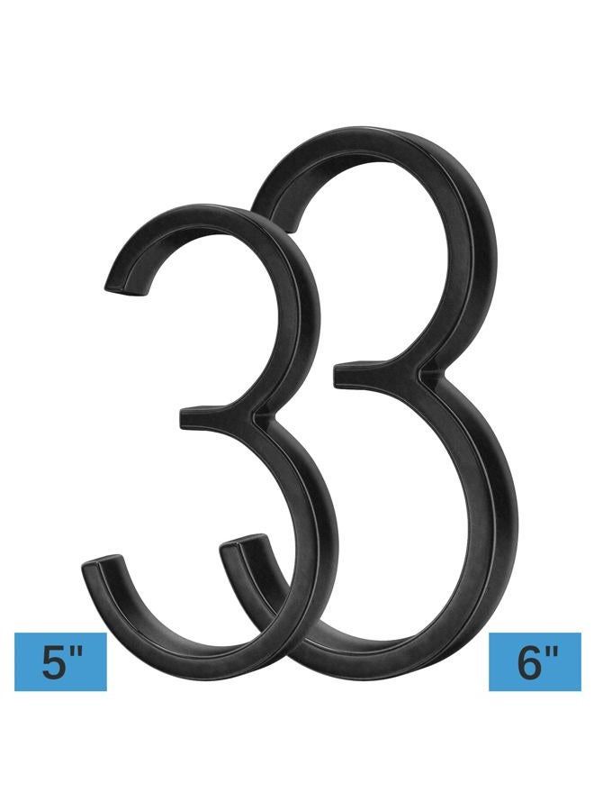 OLADOT 6" Stainless Steel Floating House Number 3, Metal Modern House Numbers, Mailbox Decor Number with Nail Kit, Coated Black, 911 Visibility Signage (Large 3) - Image 2