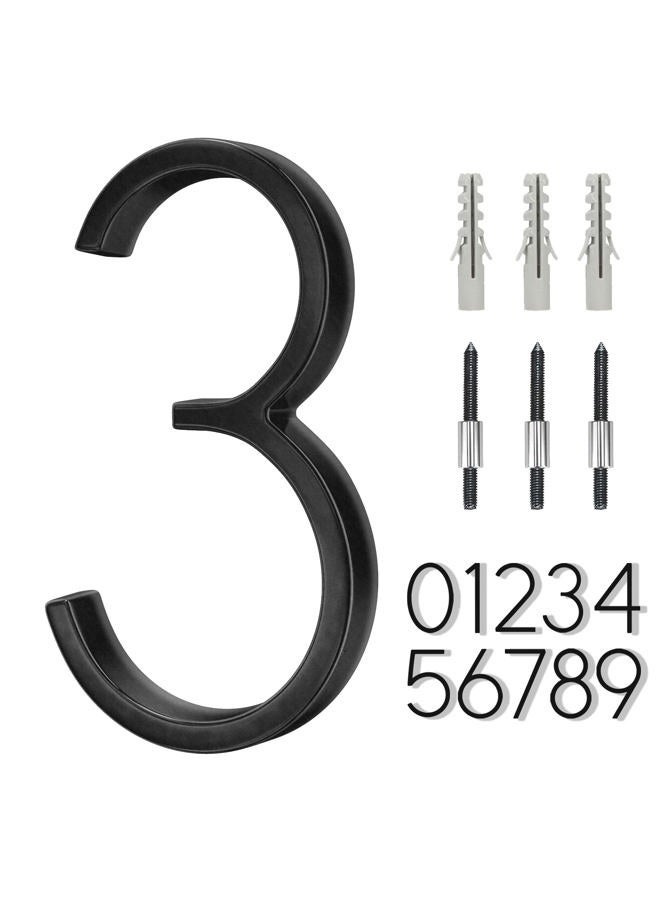 OLADOT 6" Stainless Steel Floating House Number 3, Metal Modern House Numbers, Mailbox Decor Number with Nail Kit, Coated Black, 911 Visibility Signage (Large 3) - Image 1