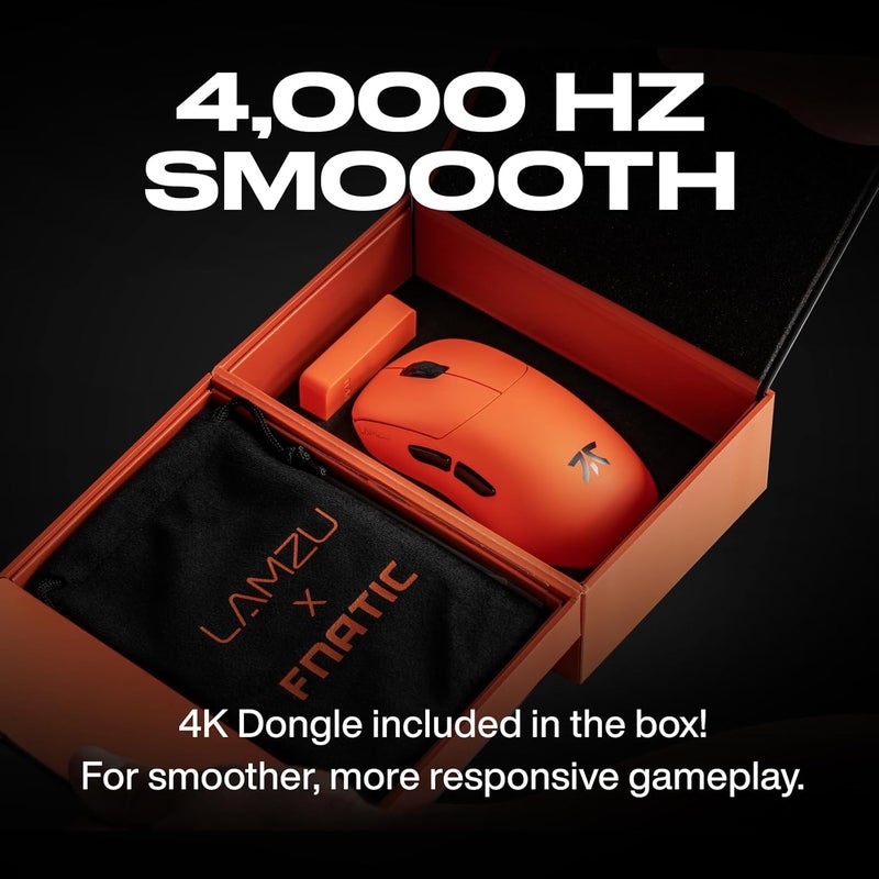Fnatic x Lamzu Thorn Wireless Pro Gaming Mouse 4K Special Edition, Pixart 3395 Sensor, Epically Light 52g, 80h Battery Life, Optical Switches, Windows & Mac Compatible - Image 3