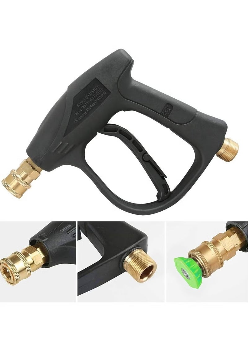 5 colors 3000 PSI High Pressure Washer Gun with Quick Connect Nozzles and M22 Hose Connector - Powerful Cleaning Tool for Cars, Patios, and More
