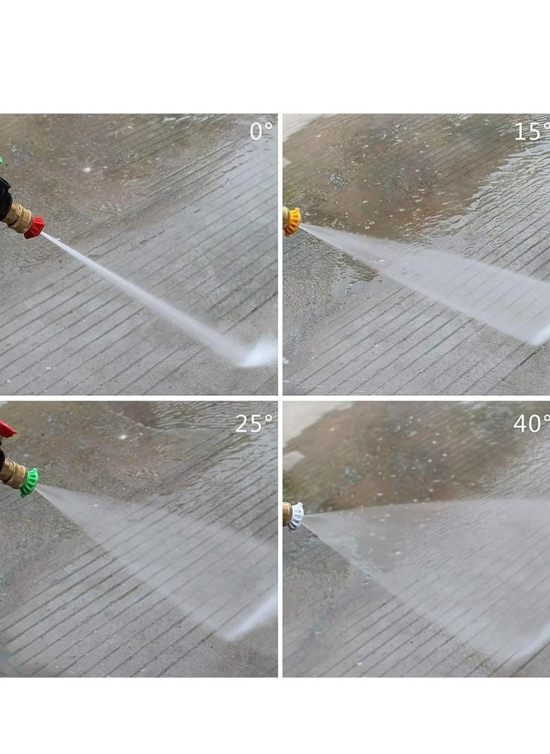 5 colors 3000 PSI High Pressure Washer Gun with Quick Connect Nozzles and M22 Hose Connector - Powerful Cleaning Tool for Cars, Patios, and More