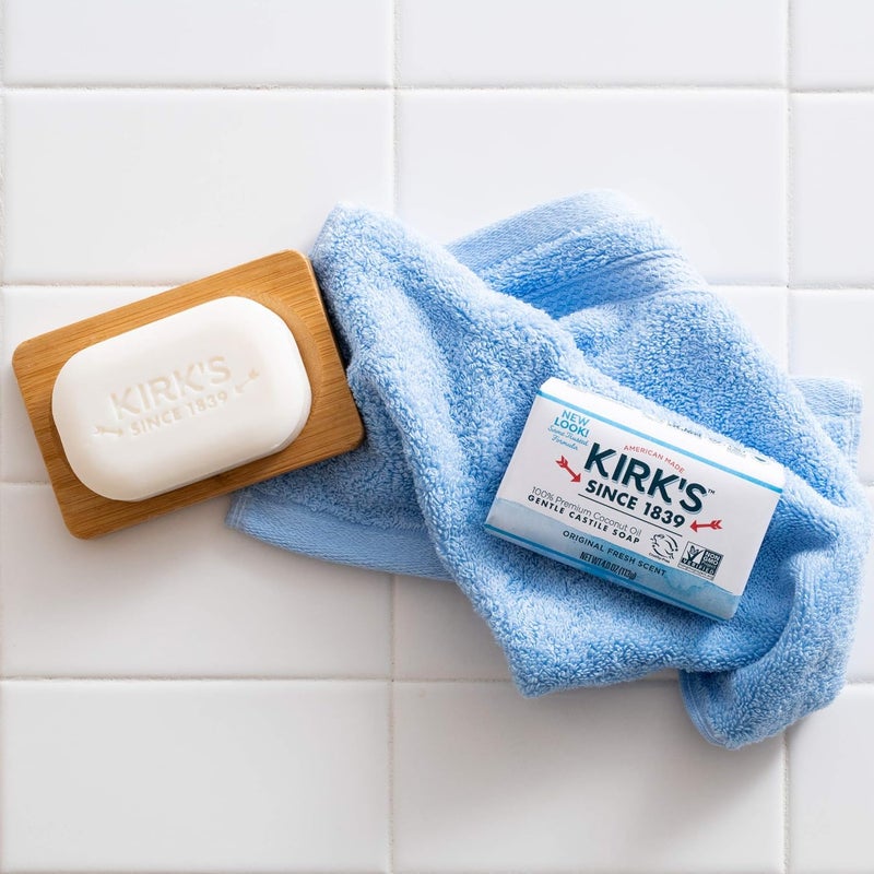Kirk's Natural Original Castile Soap - 100% Premium Coconut Oil, 4 Ounce Bar - Image 3