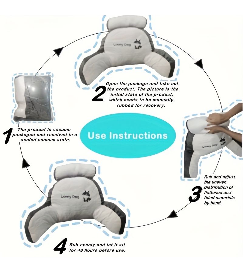 Dark Gray Ergonomic Reading Pillow 23.62 x 15.75 Inches for Neck Back and Arm Support Soft Washable Polyester Pad with Zipper Closure for Office Bed and Sofa Use - Image 4