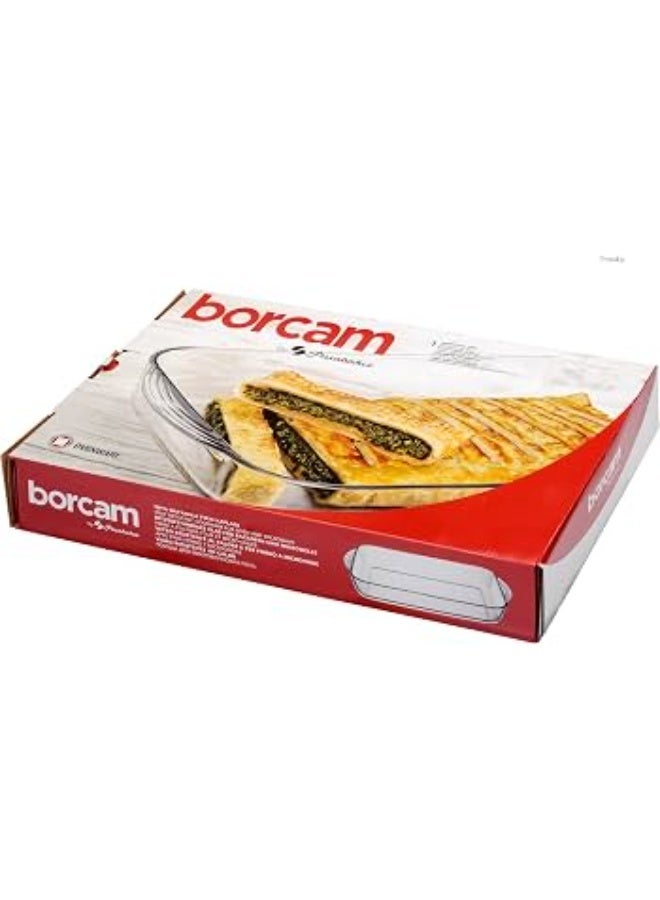Borcam 59124 Paşabahçe Borcam Rectangular Handle Oven Tray - Image 2