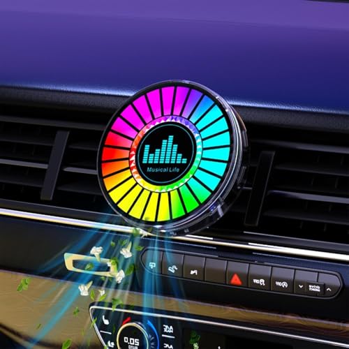 Fennec Mart RGB Music Level with Aromatherapy | Sound Rhythm Light for Car & Home | Colorful Sound Pickup Ambient Atmosphere Lamp | Vent Clip Air Freshener | Rhythm Light - Image 4