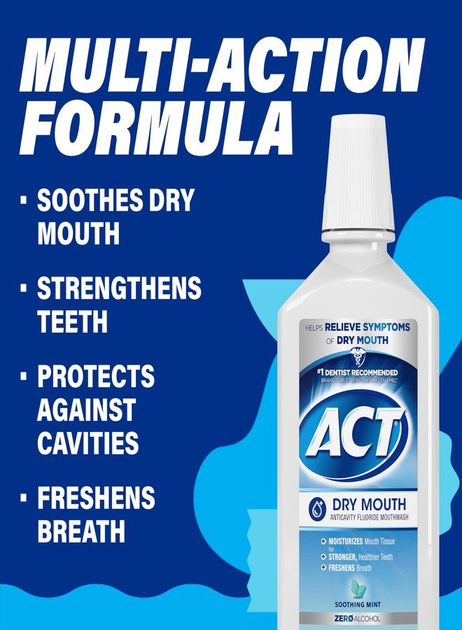 ACT Dry Mouth Anticavity Zero Alcohol Fluoride Mouthwash, Soothing Mint, 33.8 fl. oz. - Image 4
