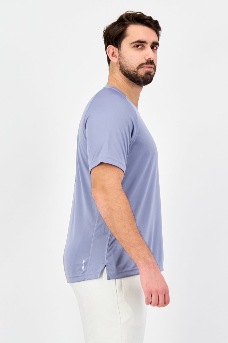 Adidas Men Sportswear Fit Short Sleeve Training T-shirt, Lavender - Image 4