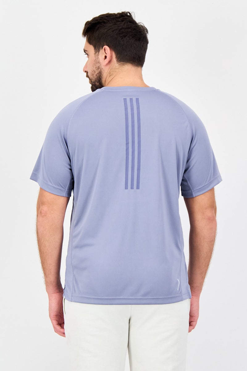 Adidas Men Sportswear Fit Short Sleeve Training T-shirt, Lavender - Image 2