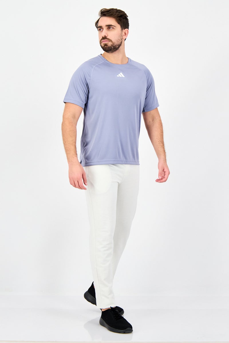 Adidas Men Sportswear Fit Short Sleeve Training T-shirt, Lavender - Image 3