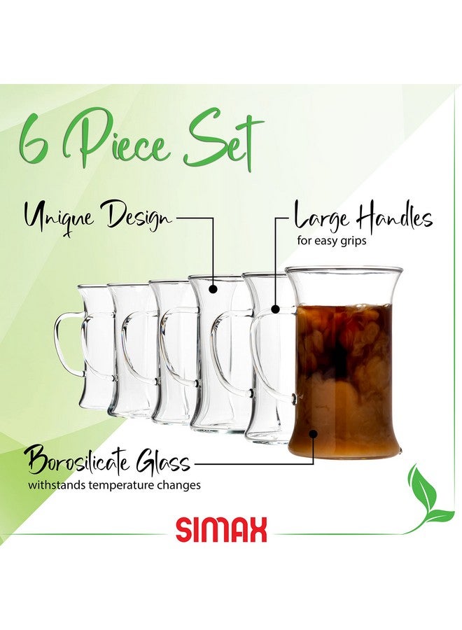 Simax Glassware Irish Coffee Tea Glasses - Cold, Heat, and Shock Resistant Borosilicate Glass, Microwave and Dishwasher Safe, Includes Six (6) 8.5 Ounce Cups - Image 2