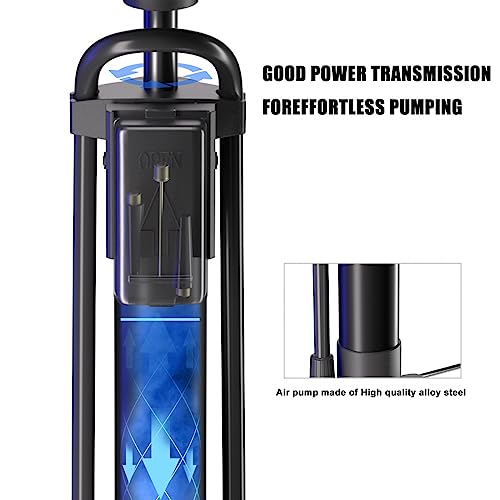 VIMILOLO Bike Pump, Air Bicycle Pump Inflator for Presta and Schrader Valve Tire Ball Bike Portable Pumps 160PSI & 11BAR - Image 4