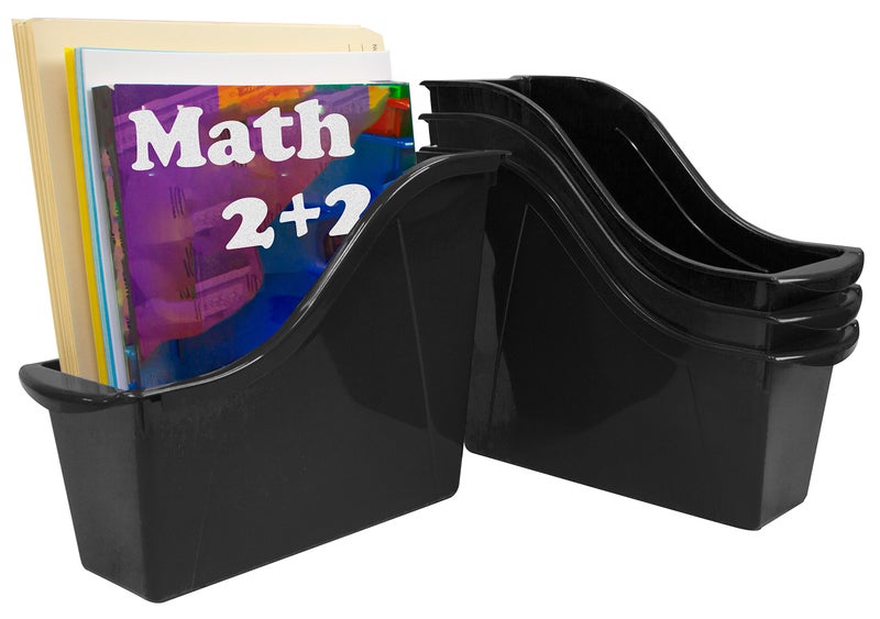 صندوق كتب صغير من ستوركس - منظم بلاستيكي متداخل للمكتب المنزلي والفصل الدراسي - أسود - 6 قطع - 70123C06C