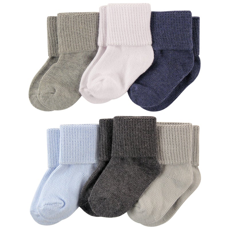 Luvable Friends baby boys Newborn and Set Socks, Blue Gray, 0-6 Months US - Image 2