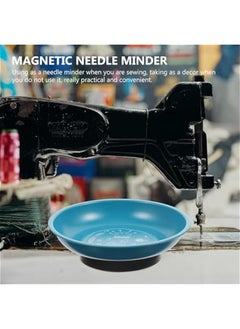 Generic 2Pcs Sewing Tool Magnetic Pin Storage Bowl Storage Tray - Magnetic Pin Holder for Sewing Supplies - Convenient Magnetic Needle Storage Holder - Blue+Yellow  - Image 1