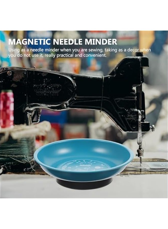 Generic 2Pcs Sewing Tool Magnetic Pin Storage Bowl Storage Tray - Magnetic Pin Holder for Sewing Supplies - Convenient Magnetic Needle Storage Holder - Blue+Yellow  - Image 1